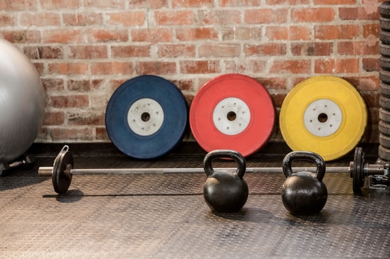 Exercising equipment arranged at the gym