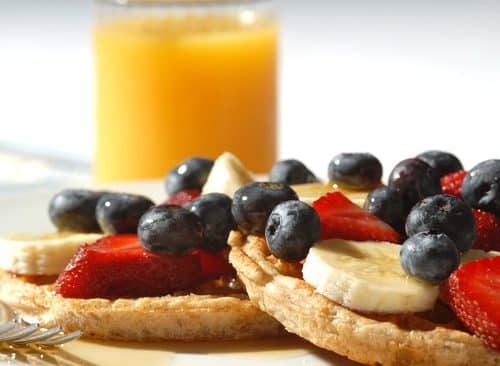 waffles with fruit